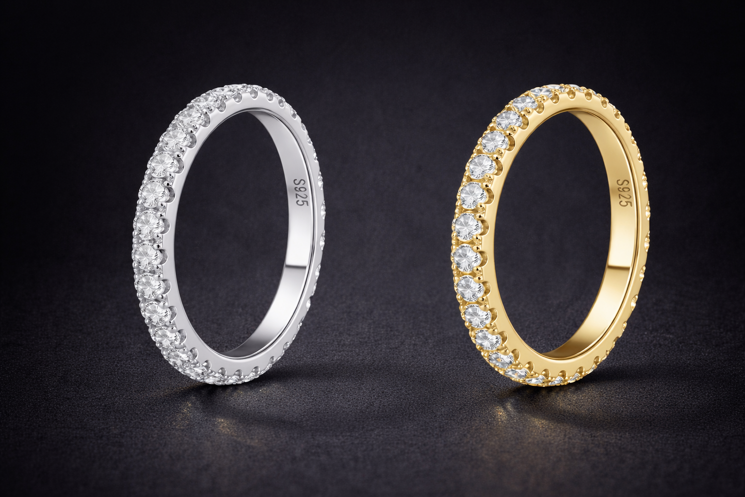 Dripdistrict Moissanite Eternity Ring – Goudkleur/silver