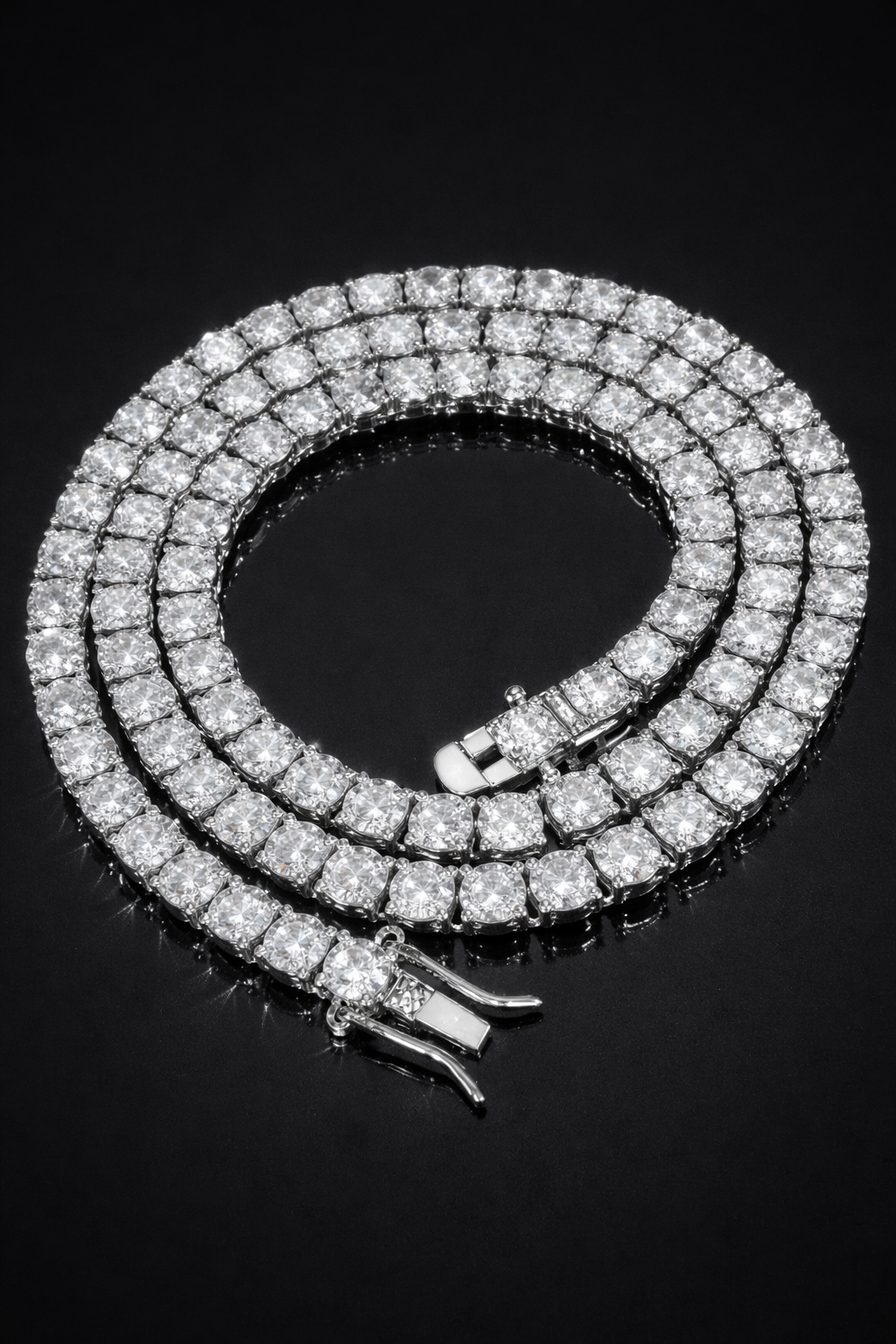 DripDistrict ICED Tennis Chain – Silver Finish