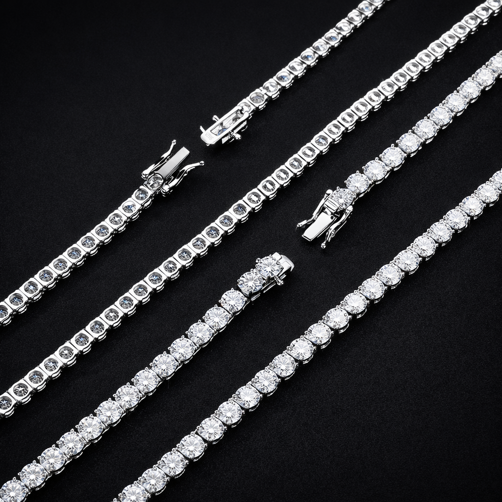 DripDistrict ICED Tennis Chain – Silver Finish